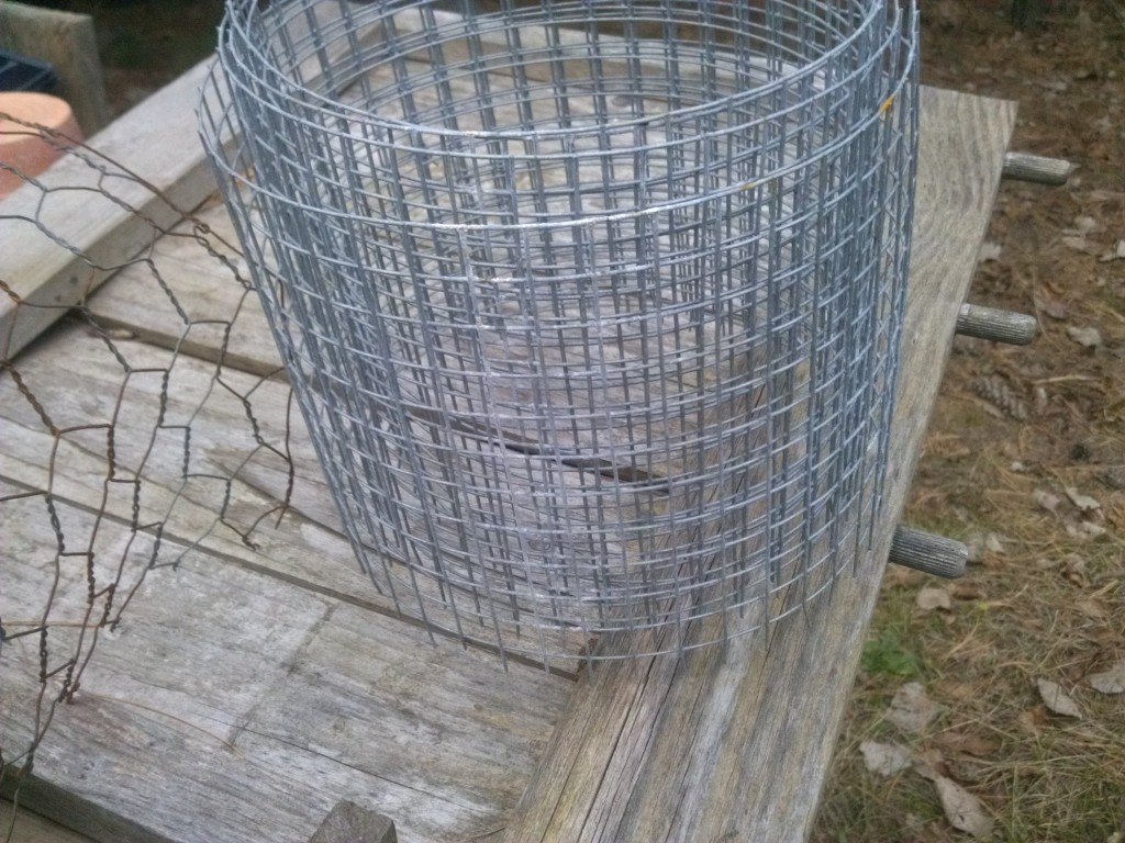 Chicken wire on left, hardware cloth on right.